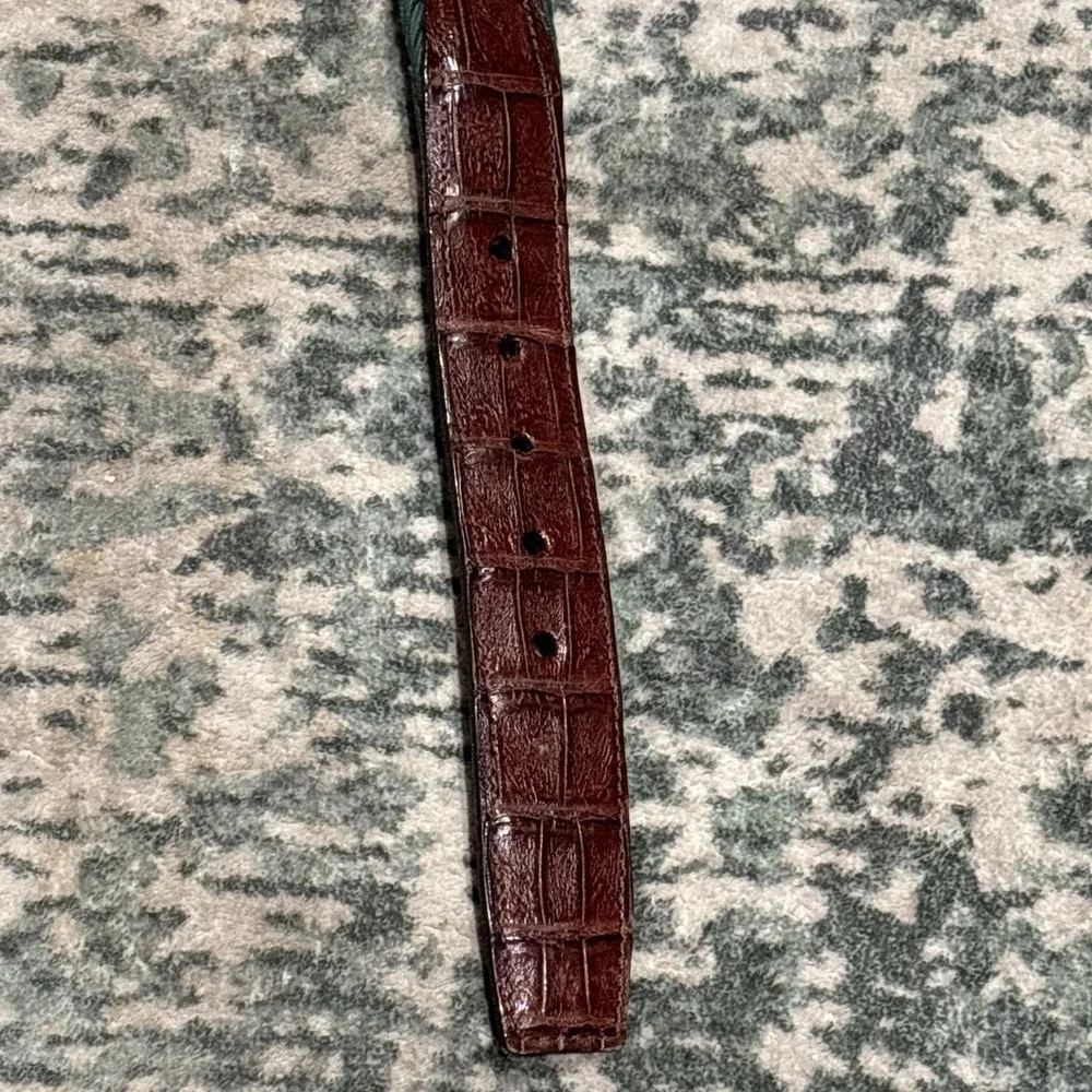 Vintage Genuine‎ Crocodile Belt Stretch Green Woven Size 42 Made In USA